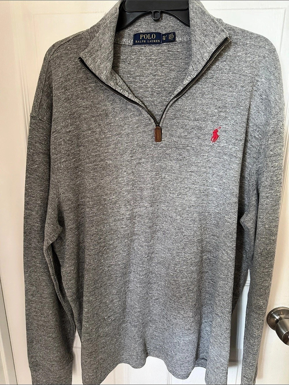 Polo Ralph Lauren Cotton Quarter-Zip Pullover Gray XL